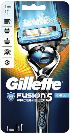 Бритва GILLETTE (Жиллет) "Fusion ProShield Chill" с 1 сменной кассетой, для мужчин, 50016200
