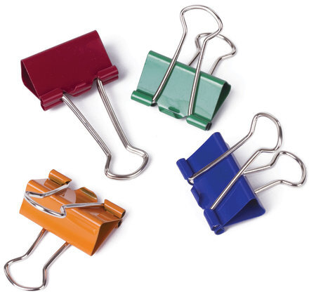 Зажимы для бумаг ОФИСМАГ, КОМПЛЕКТ 12 шт., 19 мм, на 60 листов, цветные, картонная коробка, 226763