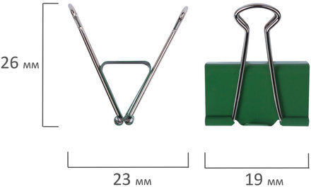 Зажимы для бумаг ОФИСМАГ, КОМПЛЕКТ 12 шт., 19 мм, на 60 листов, цветные, картонная коробка, 226763