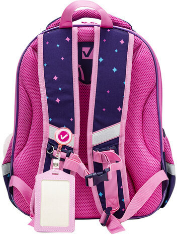 Ранец BRAUBERG QUADRO, 3 отделения, с брелком, "Little fox", СВЕТЯЩИЙСЯ, 37х28х18 см, 270601