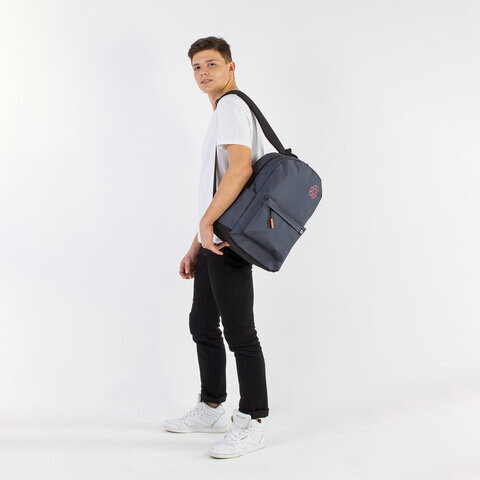 Рюкзак BRAUBERG ENERGETIC универсальный, эргономичный, "Recycle", черный, 43х30х16 см, 270796