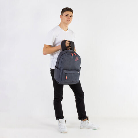 Рюкзак BRAUBERG ENERGETIC универсальный, эргономичный, "Recycle", черный, 43х30х16 см, 270796