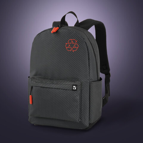 Рюкзак BRAUBERG ENERGETIC универсальный, эргономичный, "Recycle", черный, 43х30х16 см, 270796