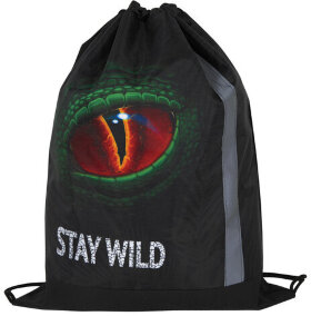 Мешок для обуви ЮНЛАНДИЯ, плотный, светоотражающая полоса, 46х36 см, &quot;Stay wild&quot;, 270917