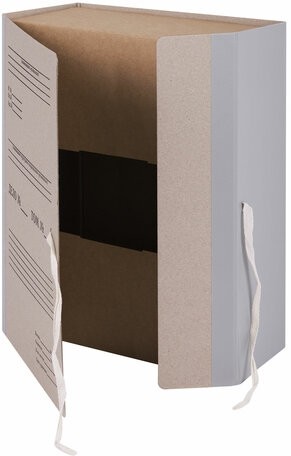 Короб архивный (240х330 мм), 120 мм, 2 завязки, переплетный картон/бумвинил, до 1000 листов, STAFF, 126903