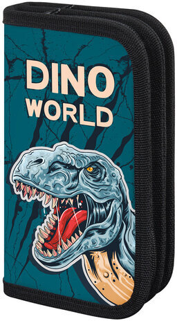 Пенал ПИФАГОР, 2 отделения, ламинированный картон, 19х11 см, &quot;Dino world&quot;, 272249
