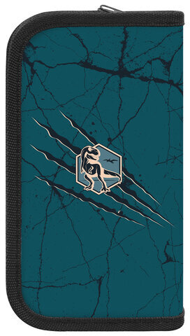 Пенал ПИФАГОР, 2 отделения, ламинированный картон, 19х11 см, "Dino world", 272249