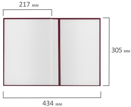 Папка адресная бумвинил "НА ПОДПИСЬ" с гербом России, А4, бордовая, индивидуальная упаковка, STAFF "Basic", 129626
