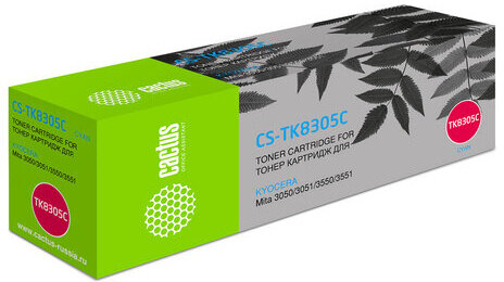 Тонер-картридж CACTUS (CS-TK8305C) для KYOCERA TASKalfa 3050/3051/3551, голубой, ресурс 15000 стр.