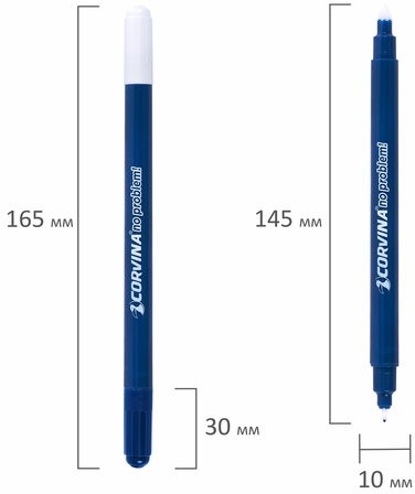 Ручка стираемая капиллярная CORVINA (Италия) "No Problem", СИНЯЯ, линия письма 0,5 мм, 41425