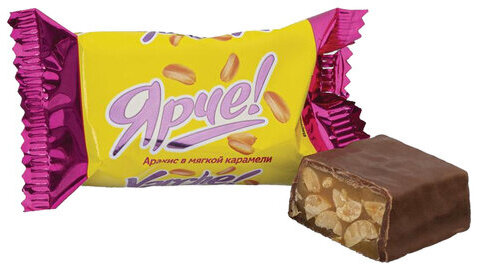 Конфеты шоколадные ЯРЧЕ! с арахисом и мягкой карамелью, 500 г, пакет, НК556