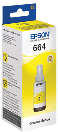 Чернила EPSON 664 (T6644) для СНПЧ Epson L100/L110/L200/L210/L300/L456/L550, желтые, ОРИГИНАЛЬНЫЕ, C13T66444A/498