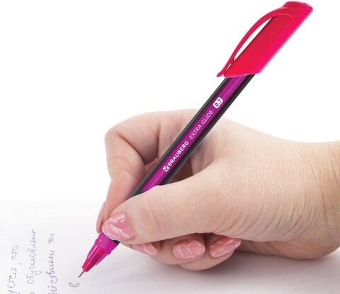 Ручка шариковая масляная BRAUBERG "Extra Glide Soft Color", СИНЯЯ, узел 0,7 мм, линия письма 0,35 мм, 142928