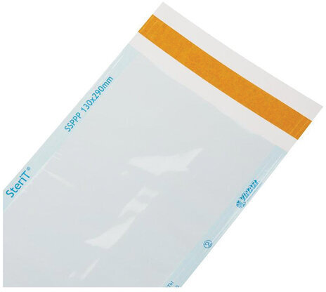 Пакет комбинированный самоклеящийся ВИНАР СТЕРИТ, комплект 100 шт., для ПАРОВОЙ/ГАЗОВОЙ стерилизации, 130х290 мм