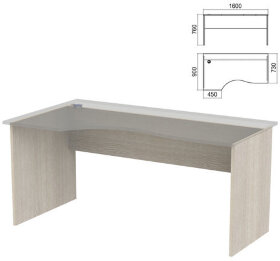 Стол эргономичный ЧАСТЬ 2 "Арго", 1600х900х760 мм, левый/правый, ясень шимо