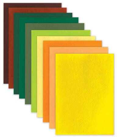 Цветной фетр для творчества, А4, ОСТРОВ СОКРОВИЩ, 10 листов, 10 цветов, толщина 1 мм, "Летний", 660654