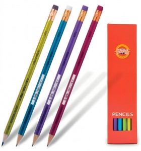 Карандаш чернографитный KOH-I-NOOR, 1 шт., "Oriental", НВ, с ластиком, корпус ассорти, заточенный, 1372, 1372002012KSRU