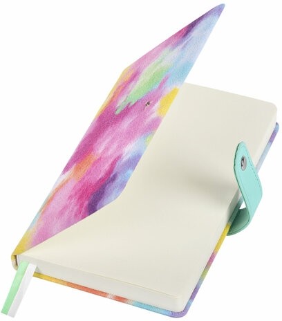 Ежедневник недатированный А5 138х213 мм BRAUBERG "Nebula", под кожу, застежка, 160 л., зелёный микс, 116237