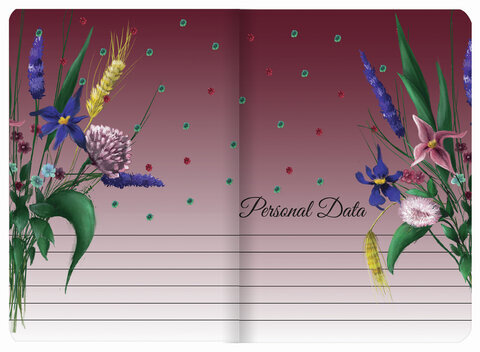 Тетрадь 40 л. в клетку обложка SoftTouch, фольга, бежевая бум. 70 г/м2, сшивка, А5 (147х210 мм), FLOWERS, BRAUBERG, 403773