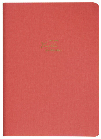 Тетрадь 60 л. в клетку обложка кожзам под лён, сшивка, B5 (179х250мм), КОРАЛЛОВЫЙ, BRAUBERG PASTEL, 403873