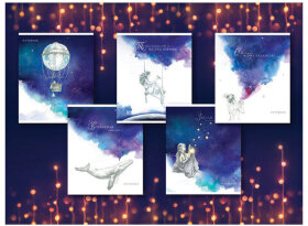 Тетрадь А5, 48 л., ПЗБМ, скоба, клетка, Soft Touch, фольга, лак, &quot;Сон о чём-то большем&quot; (5 видов), 028619