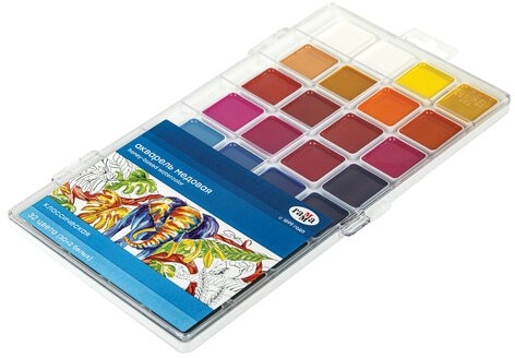 Краски акварельные ГАММА "Классическая", 32 цвета, медовая, пластиковая коробка, европодвес, 1009199