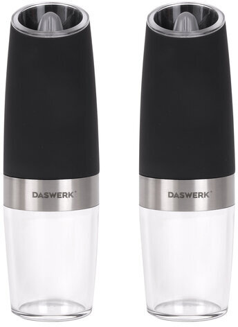 Набор гравитационных мельниц для соли и специй, электрические, 2 шт., PM-6, DASWERK, 456624