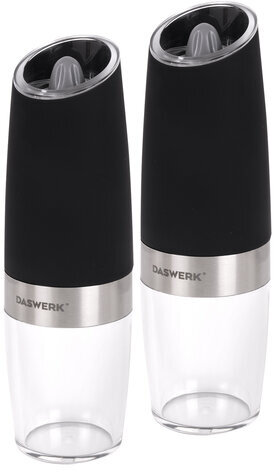 Набор гравитационных мельниц для соли и специй, электрические, 2 шт., PM-6, DASWERK, 456624