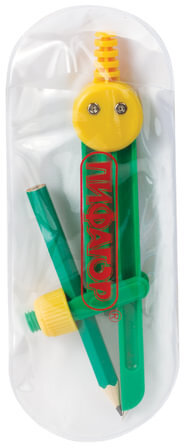 Циркуль ПИФАГОР пластиковый, с карандашом, 110 мм, в чехле, 210236