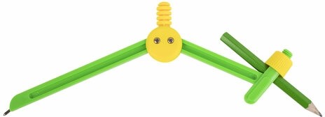 Циркуль ПИФАГОР пластиковый, с карандашом, 110 мм, в чехле, 210236