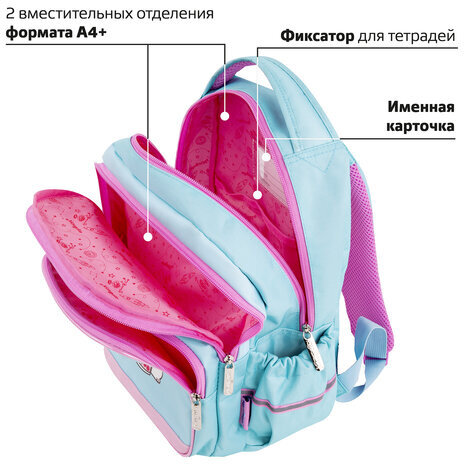 Рюкзак ЮНЛАНДИЯ MILD, 2 отделения, 3 кармана, эрго-спинка, "Corgi", 36х28х18 см, 270679