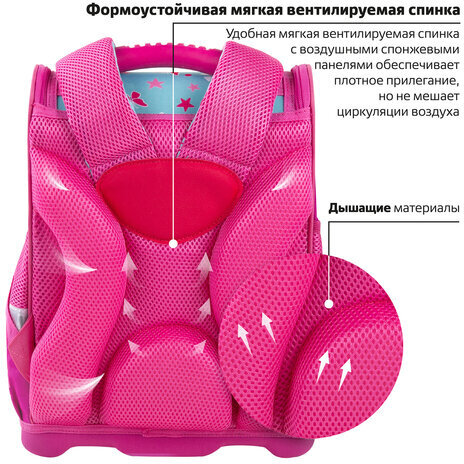 Ранец ЮНЛАНДИЯ WISE, 1 отделение, 3 кармана, устойчивое дно, "Lovely fox", 37x29х15 см, 271396