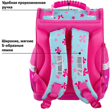 Ранец ЮНЛАНДИЯ WISE, 1 отделение, 3 кармана, устойчивое дно, "Lovely fox", 37x29х15 см, 271396