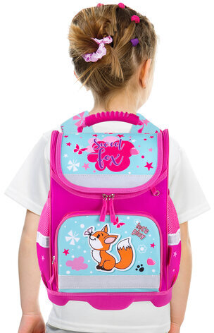 Ранец ЮНЛАНДИЯ WISE, 1 отделение, 3 кармана, устойчивое дно, "Lovely fox", 37x29х15 см, 271396