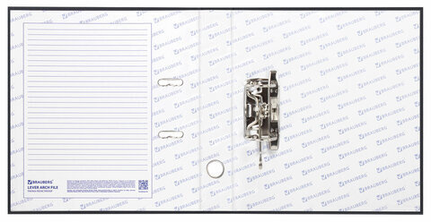 Папка-регистратор BRAUBERG с покрытием из ПВХ, 50 мм, черная (удвоенный срок службы), 220886