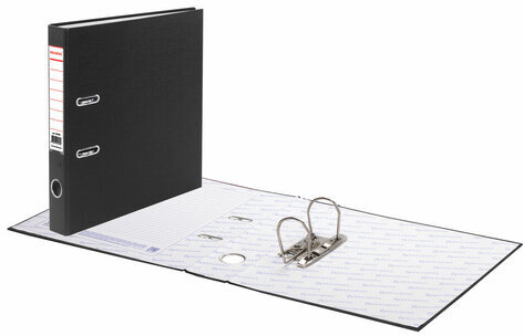 Папка-регистратор BRAUBERG с покрытием из ПВХ, 50 мм, черная (удвоенный срок службы), 220886