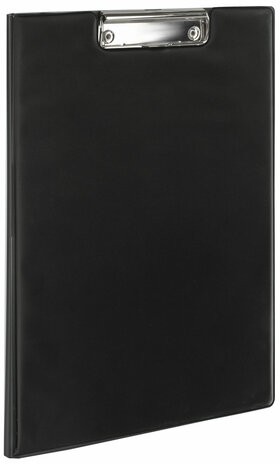 Папка-планшет BRAUBERG, А4 (340х240 мм), с прижимом и крышкой, картон/ПВХ, РОССИЯ, черная, 221488