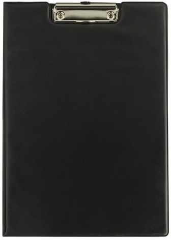 Папка-планшет BRAUBERG, А4 (340х240 мм), с прижимом и крышкой, картон/ПВХ, РОССИЯ, черная, 221488