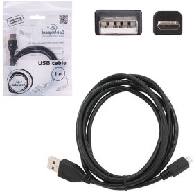Кабель USB-micro USB, 1 м, CABLEXPERT, для подключения портативных устройств и периферии, CCP-mUSB2-AMBM1