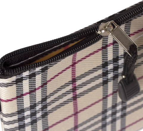 Папка-конверт на молнии А4 (335х243 мм), ткань в клетку, BRAUBERG "Checked", 223892