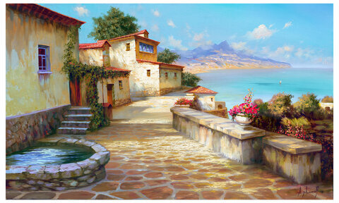 Картина стразами (алмазная мозаика), 40х50 см, ОСТРОВ СОКРОВИЩ "Южный полдень", на подрамнике, 663875