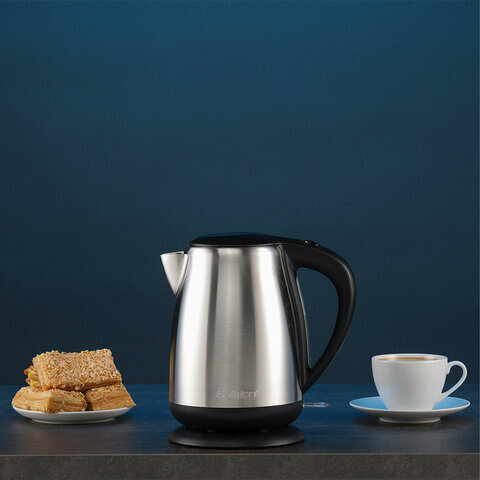 Чайник SCARLETT SC-EK21S93, 1,7 л, 2200 Вт, закрытый нагревательный элемент, сталь