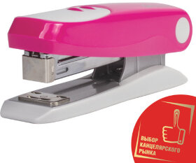 Степлер №24/6, 26/6 BRAUBERG &quot;Germanium&quot;, до 20 листов, розовый, ГАРАНТИЯ 5 ЛЕТ, 226575