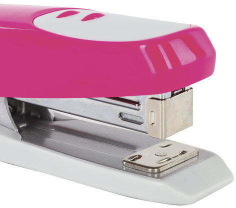 Степлер №24/6, 26/6 BRAUBERG "Germanium", до 20 листов, розовый, ГАРАНТИЯ 5 ЛЕТ, 226575
