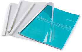 Обложки для термопереплета, А4, КОМПЛЕКТ 100 шт., 8 мм, 61-80 л., верх прозрачный ПВХ, низ картон, FELLOWES, FS-53912