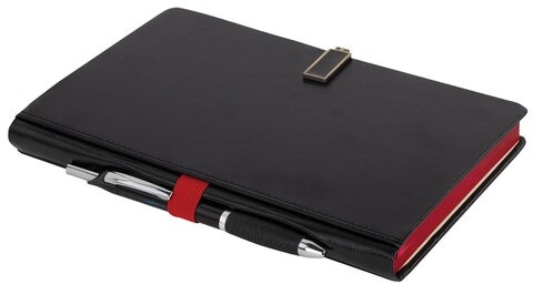 Скетчбук, слоновая кость 140 г/м2 130х210 мм, 80 л., КОЖЗАМ, застежка металл, BRAUBERG ART CLASSIC, "Inspiration", под кожу, черный, 116464