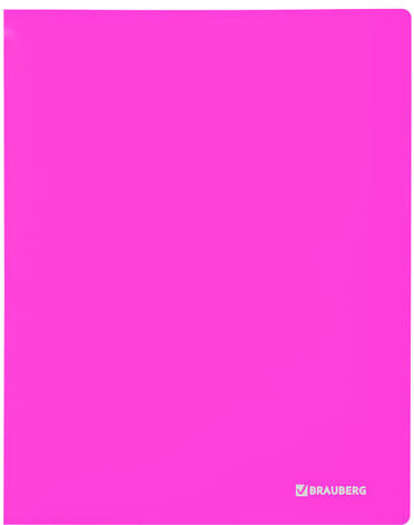 Папка 20 вкладышей BRAUBERG "Neon", 16 мм, неоновая розовая, 700 мкм, 227450