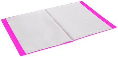 Папка 20 вкладышей BRAUBERG "Neon", 16 мм, неоновая розовая, 700 мкм, 227450
