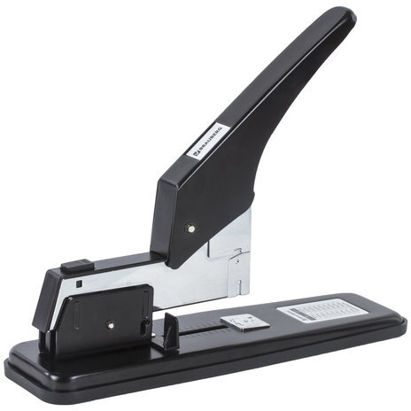 Степлер МОЩНЫЙ №24/6-23/24 металлический BRAUBERG "Heavy duty", до 200 листов, черный, 227660