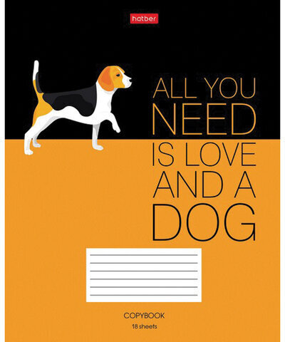 Тетрадь 18 л. HATBER клетка, обложка картон, "Умные звери" (5 видов в спайке), 18Т5В1